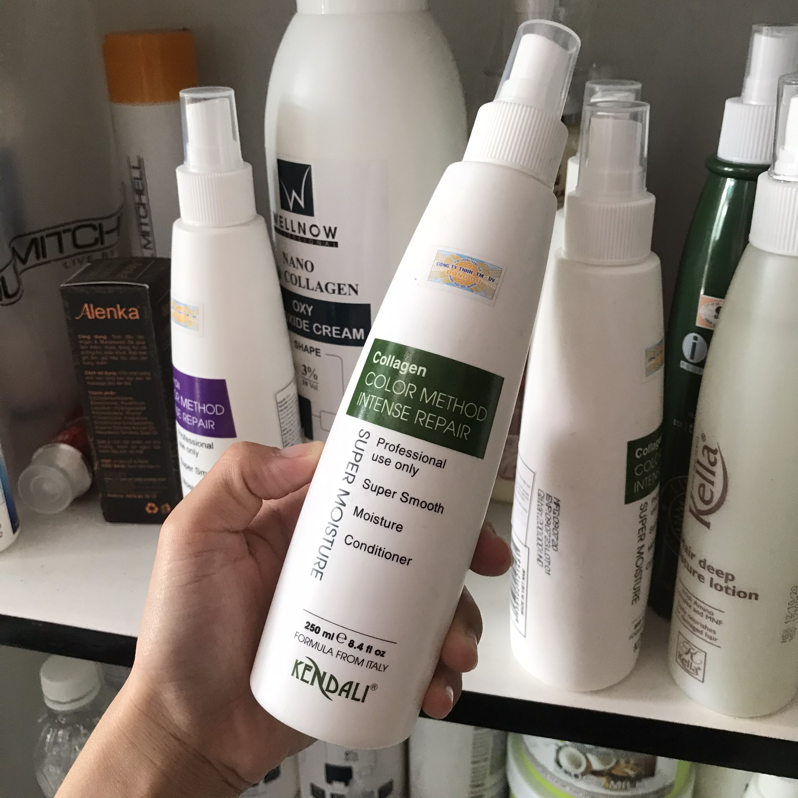 (CHÍNH HÃNG) Xịt dưỡng tóc phục hồi tóc hư tổn collagen Kendali 250ml