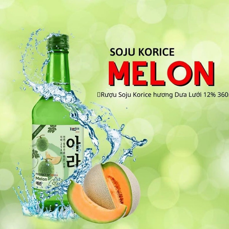 SoJu Hàn Quốc Vị Dưa Lưới Korice 360ml
