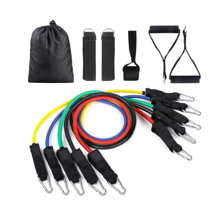Dây tập gym - Bộ 5 dây tập gym ngũ sắc - Dụng cụ tập gym tại nhà nhiều lực kéo khác nhau siêu bền