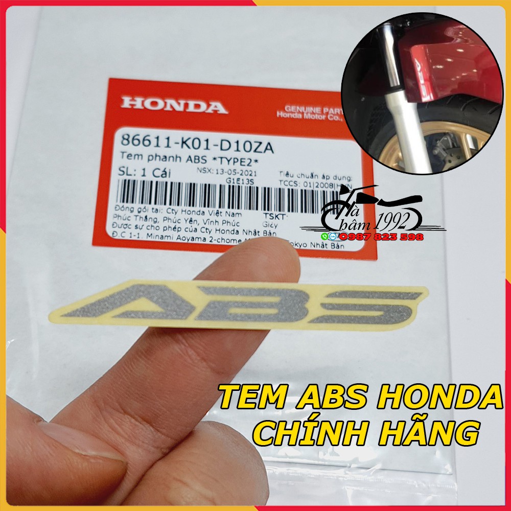 Tem ABS Honda Chính Hãng Dán Honda SH , AB