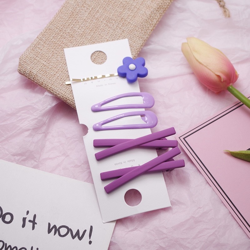 Kẹp tóc 5 món, set kẹp tóc bé gái 5 món (nhiều màu)