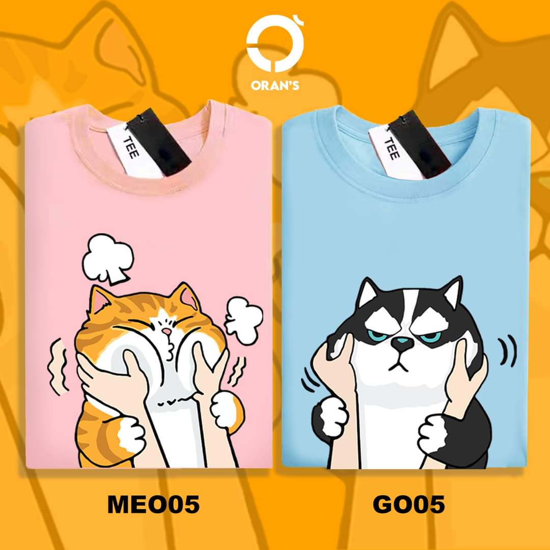 SET ÁO ĐÔI, ÁO GIA ĐÌNH IN HÌNH CHÓ MÈO CUTE NGỘ NGHĨNH