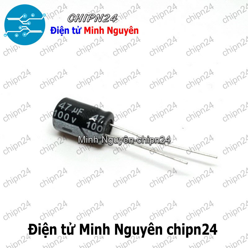 [5 con] (F251) Tụ hóa 47uF 100V (8x12mm) - HH004328