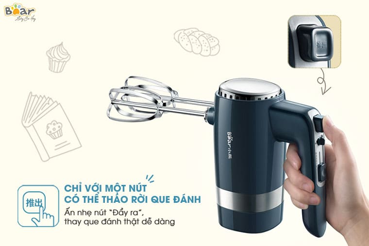 Máy Đánh Trứng - Máy Đánh Bột cầm tay Bear DDQ-B02L1 (HÀNG CHÍNH HÃNG)