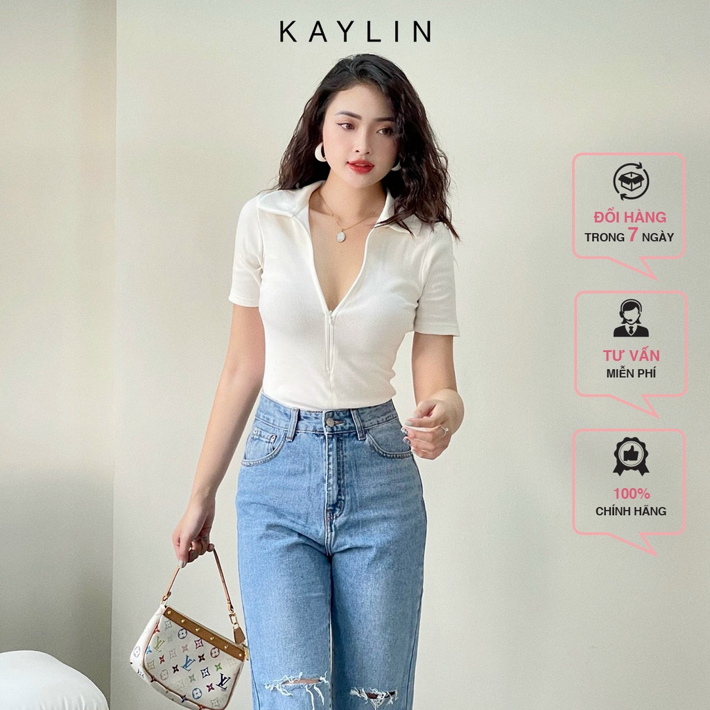 Áo thun nữ gân Croptop Freesize ôm Body kiểu tay lỡ có cổ KAYLIN- N1651