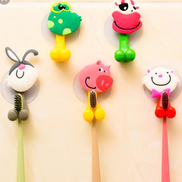 Set 2 Móc Treo Bàn Chải Đế Hút Chân Không