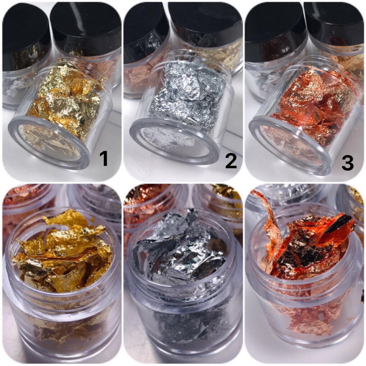 Giấy nhún lẻ màu hũ 10g ( Vàng-bạc-đồng)