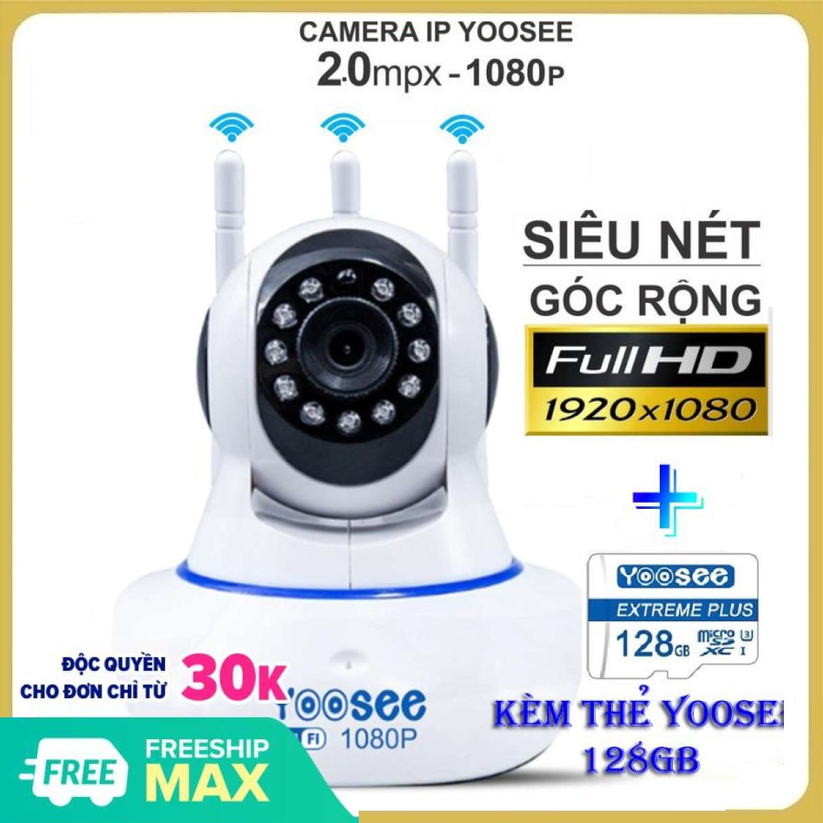 >> BÁO GIÁ CAMERA YOOSEE WIFI 3 RÂU 2.0 - HỖ TRỢ TIẾNG VIỆT 2019 ĐỘ PHÂN GIẢI FULL HD 2.0MP 1920X1080P KHÔNG DÂYCAMERA TR | Shopee Lazada Sendo Tiki mới nhất 76 (KÈM Thẻ Nhớ SD YOOSEE 128 GB BẢO HÀNH 2 năm)Camera IP Wifi Yoosee 3 Râu xoay 360 độ độ phân giải FULL HD 2.0MP 1920x1080p Không DâyCamera trong nhàngoài trời Camera hồng ngoại tích hợp ghi âmlưu trữ dữ