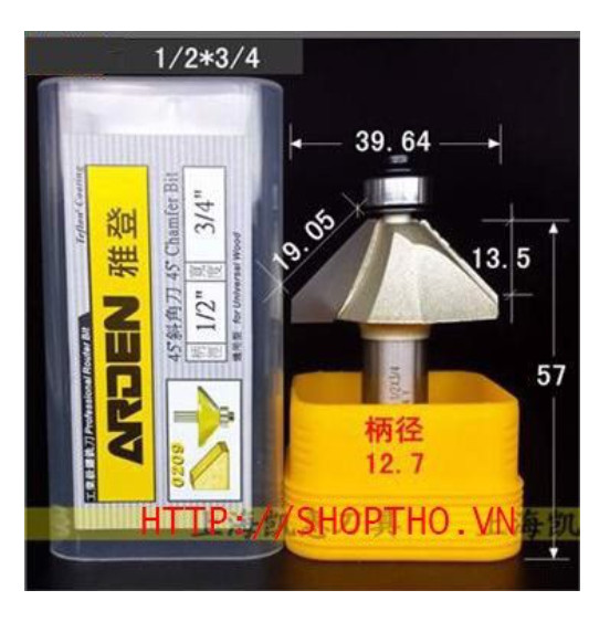 Mũi phay vát gỗ 45 độ ARDEN 0209