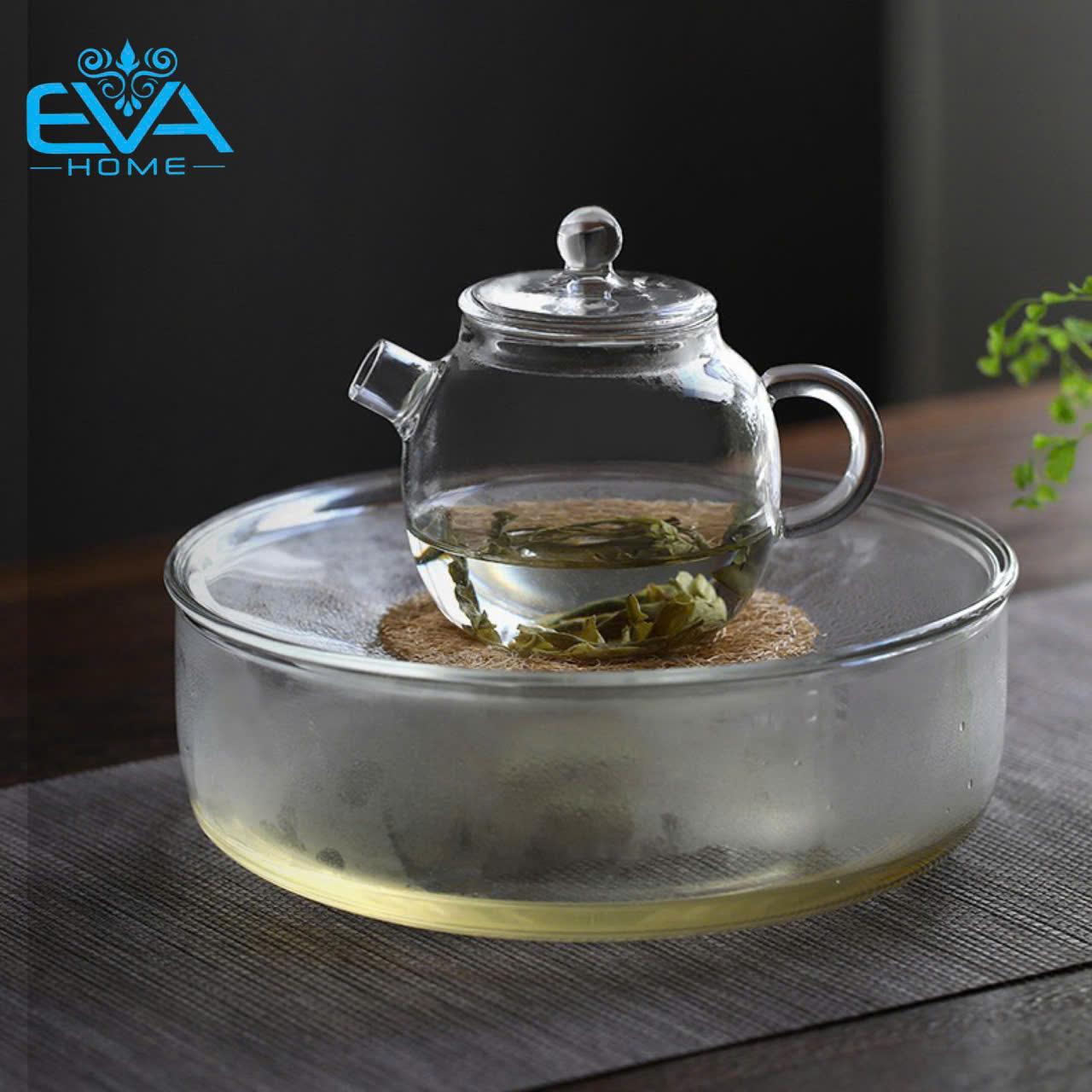 Bộ Ấm Pha Trà Mini Thuỷ Tinh Chịu Nhiệt Lõi Lọc Lưới Lò Xo Và 2 Chén Trà Cao Cấp Sang Trọng