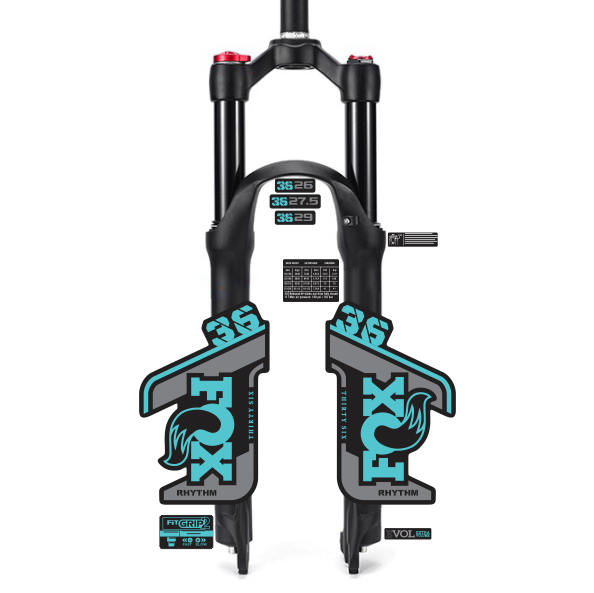 tem decal dán phuộc xe đạp địa hình Fox rhythm 36 2021 | cheetahdecals.com