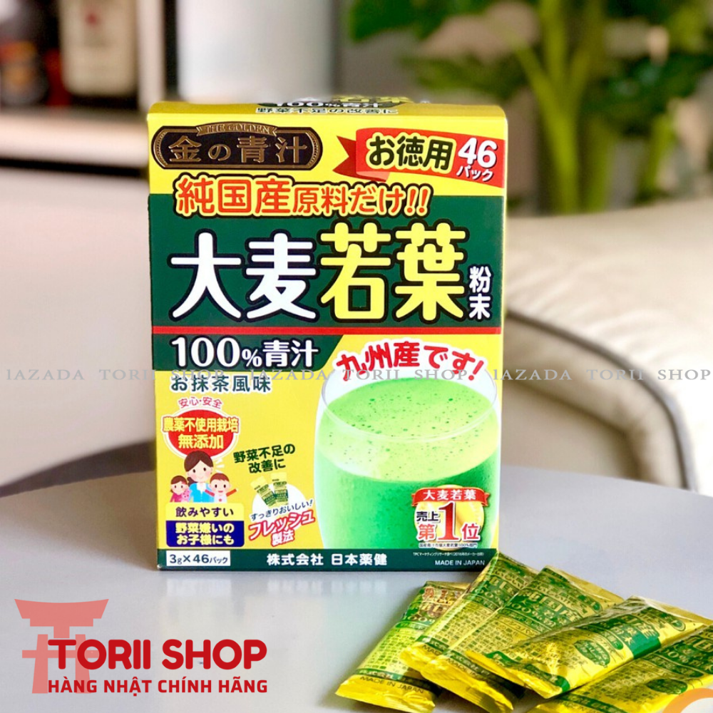 [Date dài] Bột mầm lúa mạch non, bột lá lúa non nguyên chất hàng chính hãng Nhật Bản 2 loại | Bột mầm lúa mạch non Grass Barley 44 gói | Bột lá lúa non Barley Golden 46 gói bổ sung chất xơ, vitamin, tăng đề kháng, thanh lọc cơ thể