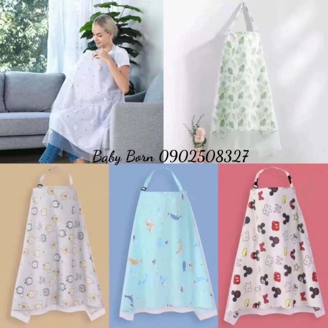 Khăn choàng, áo choàng che cho bé bú, che nắng đi ra ngoài, đi xe máy, nôi