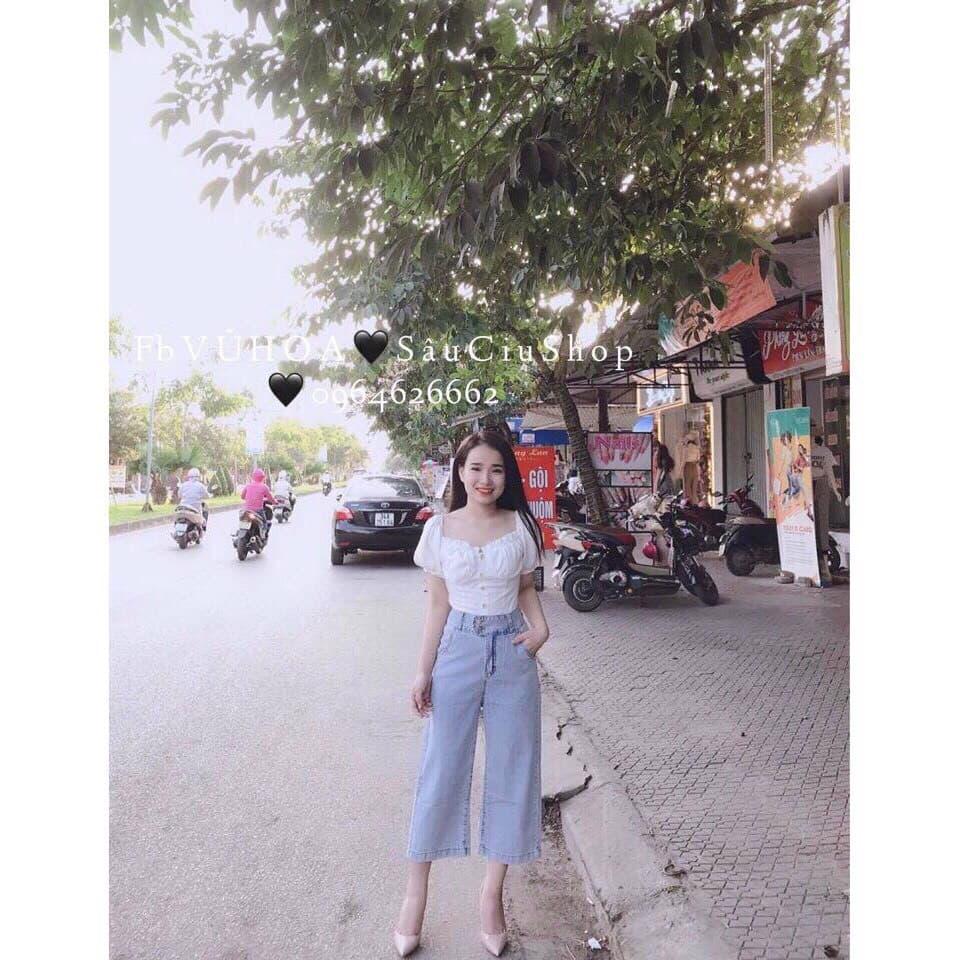 QUẦN BAGGY JEAN NỮ QUẦN ỐNG LOE CAO CẤP PHONG CÁCH THỜI TRANG PINKY79SHOP TB74