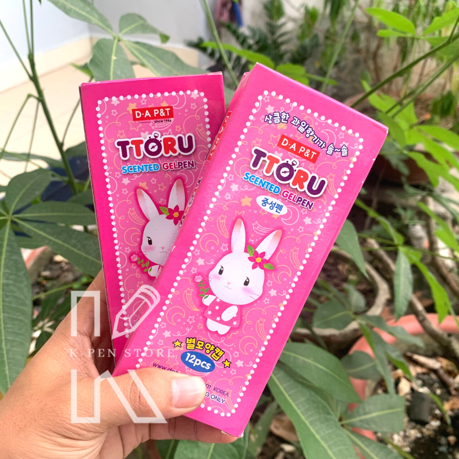 Hộp 12 Cây Bút Gel TTORU Hàn Quốc (Mực Xanh, Tím, Đỏ, Đen) - VPP Happy Kids