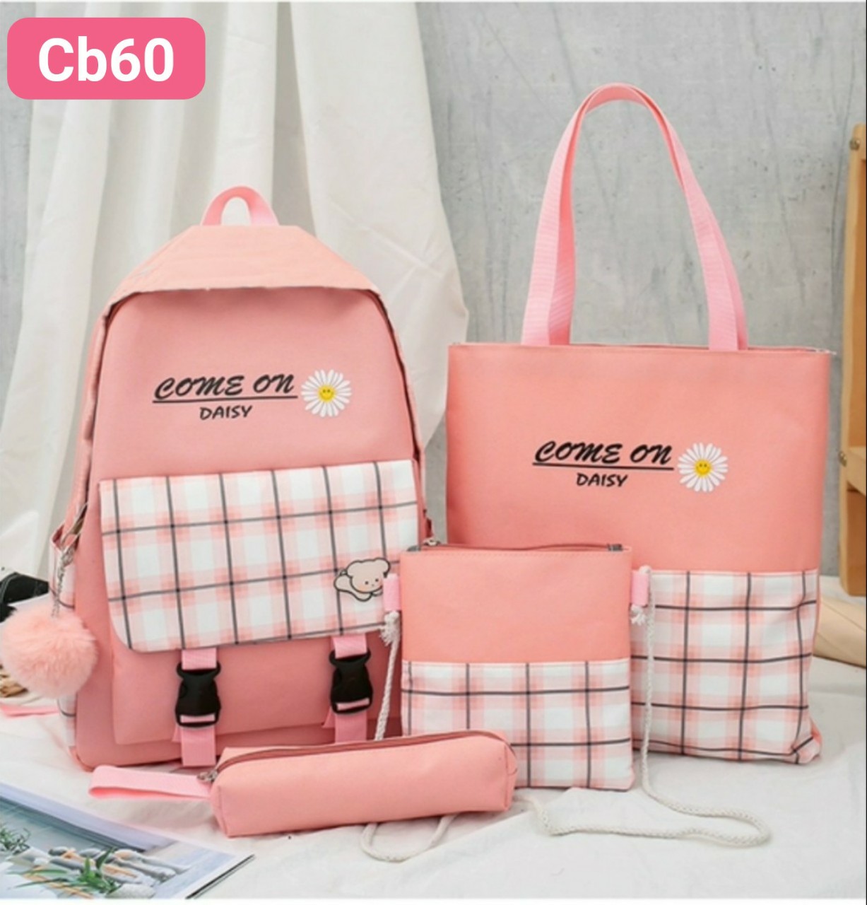 SET BALO NỮ CARO CÁ TÍNH DỄ THƯƠNG CB60