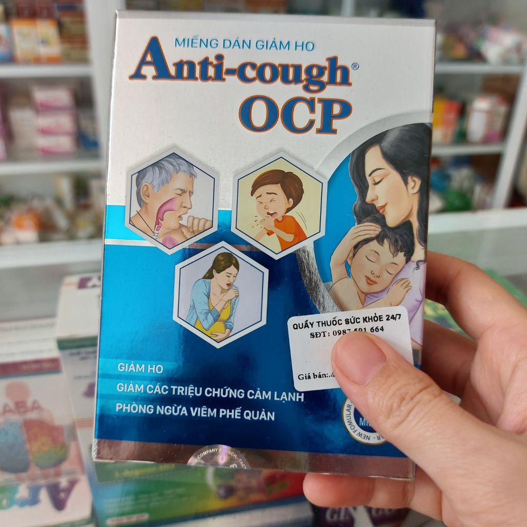 Miếng dán giảm ho anti cough ocp hộp 10 miếng