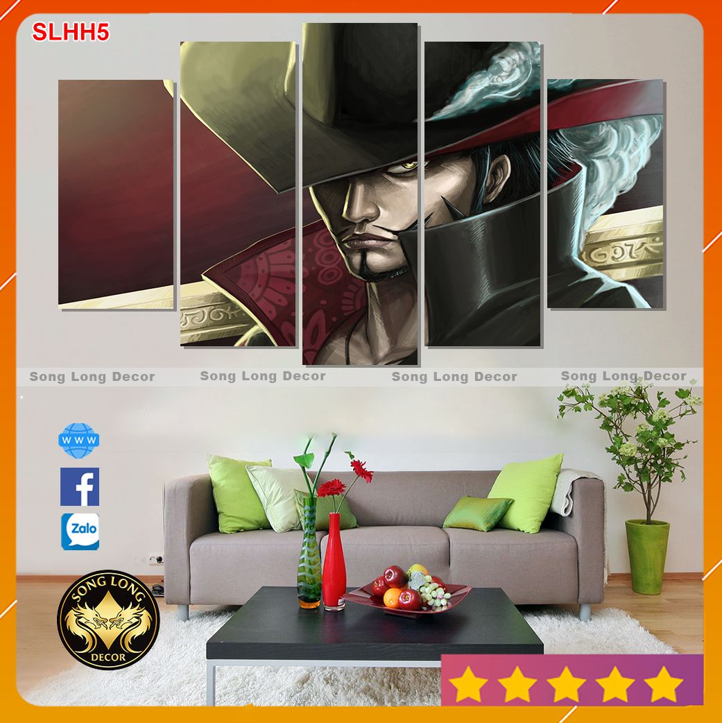 Tranh dán tường nhân vật hoạt hình ONE PIECE Mắt diều hâu Dracule Mihawk - SLHH5 - Tranh trang trí nhà cửa