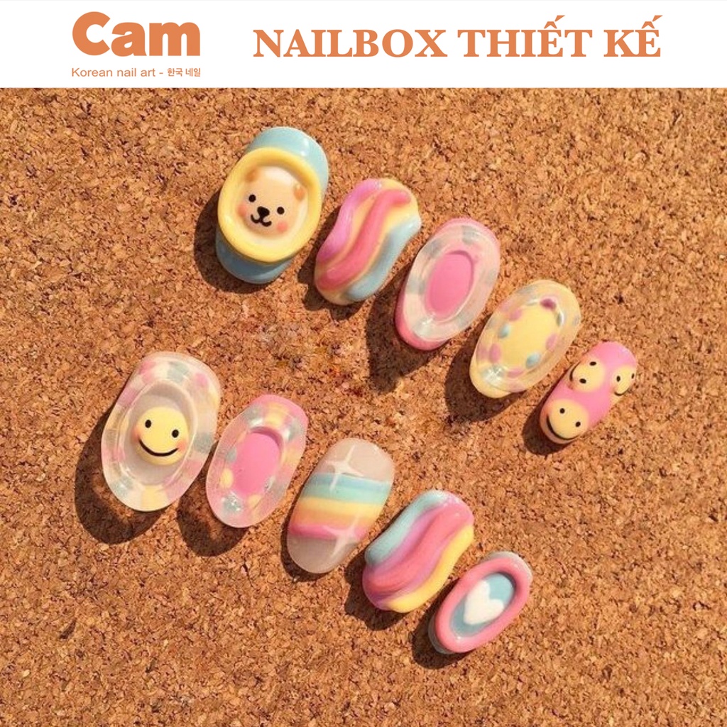 Nailbox thiết kế gắn charm kim loại bạc mix nhũ bling bling ...