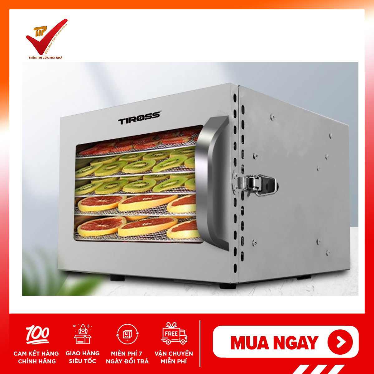 Máy sấy trái cây, hoa quả, thực phẩm Tiross TS9683