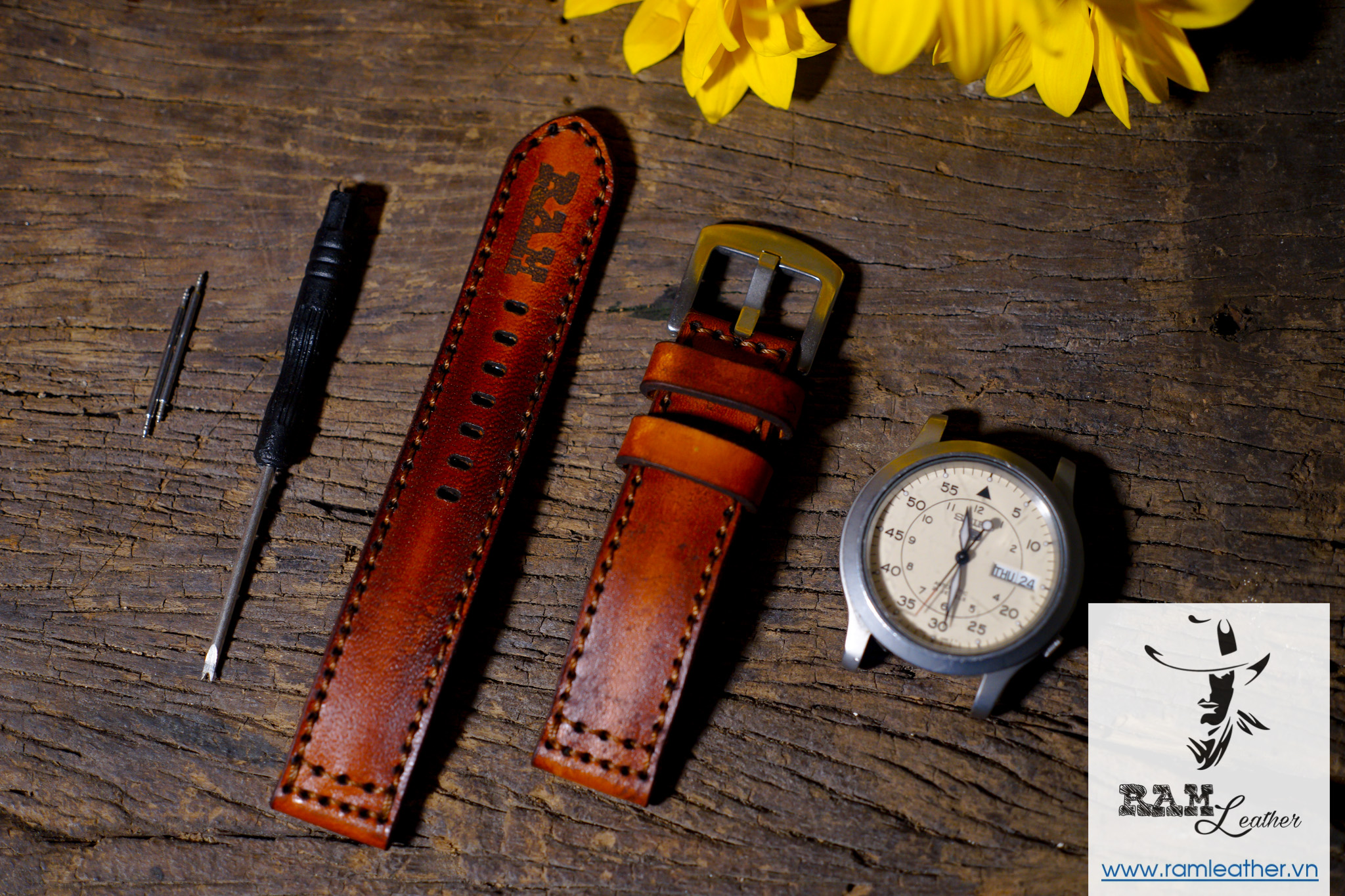 WATCH STRAPS DOUBLE COW LEATHER REAL