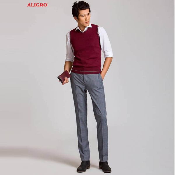 Quần âu ALIGRO ALGO1025 karo xám