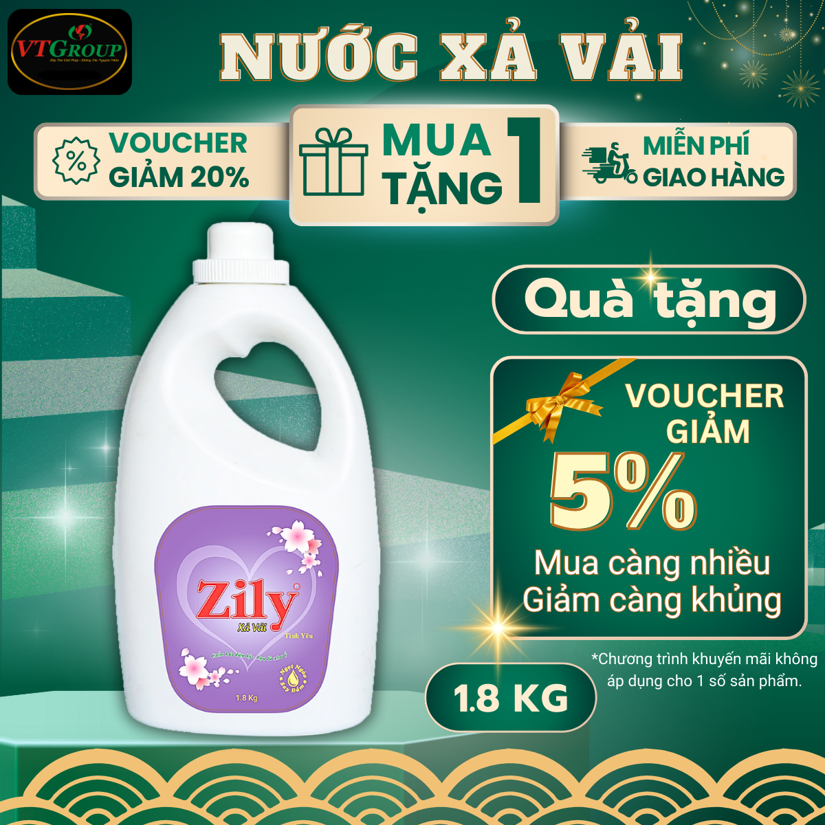 Nước Xả Vải Zily 1.8 kg
