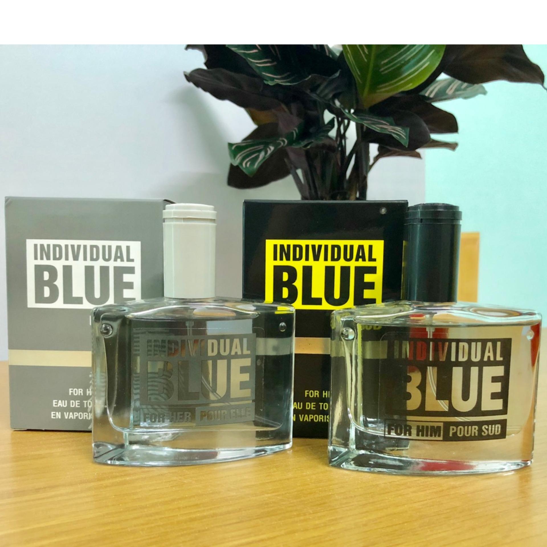 Combo 2 chai nước hoa Nam - Nữ BLUE INDIVIDUAL (Đen - Bạc)