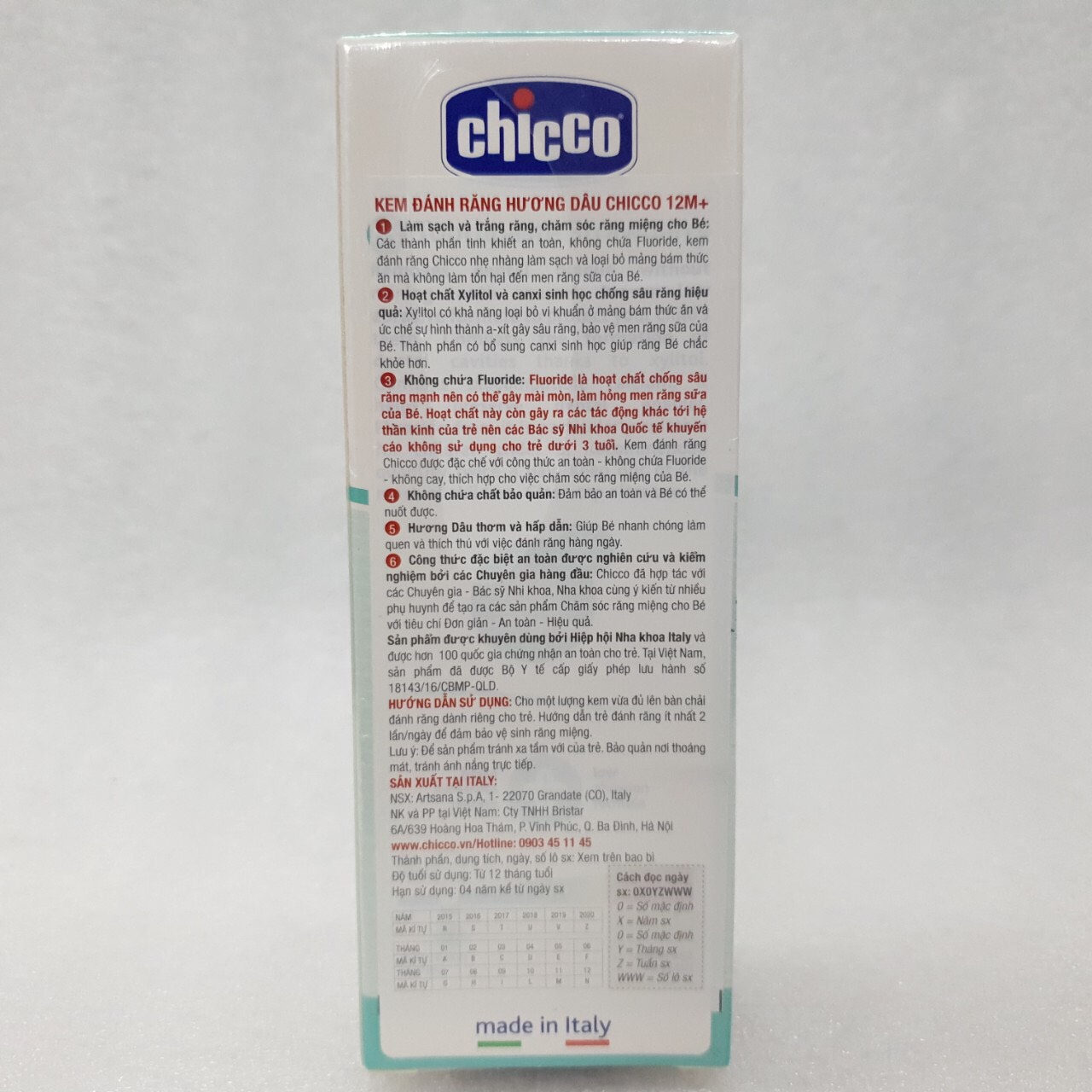 [HCM]Kem đánh răng Chicco hương dâu 12M+