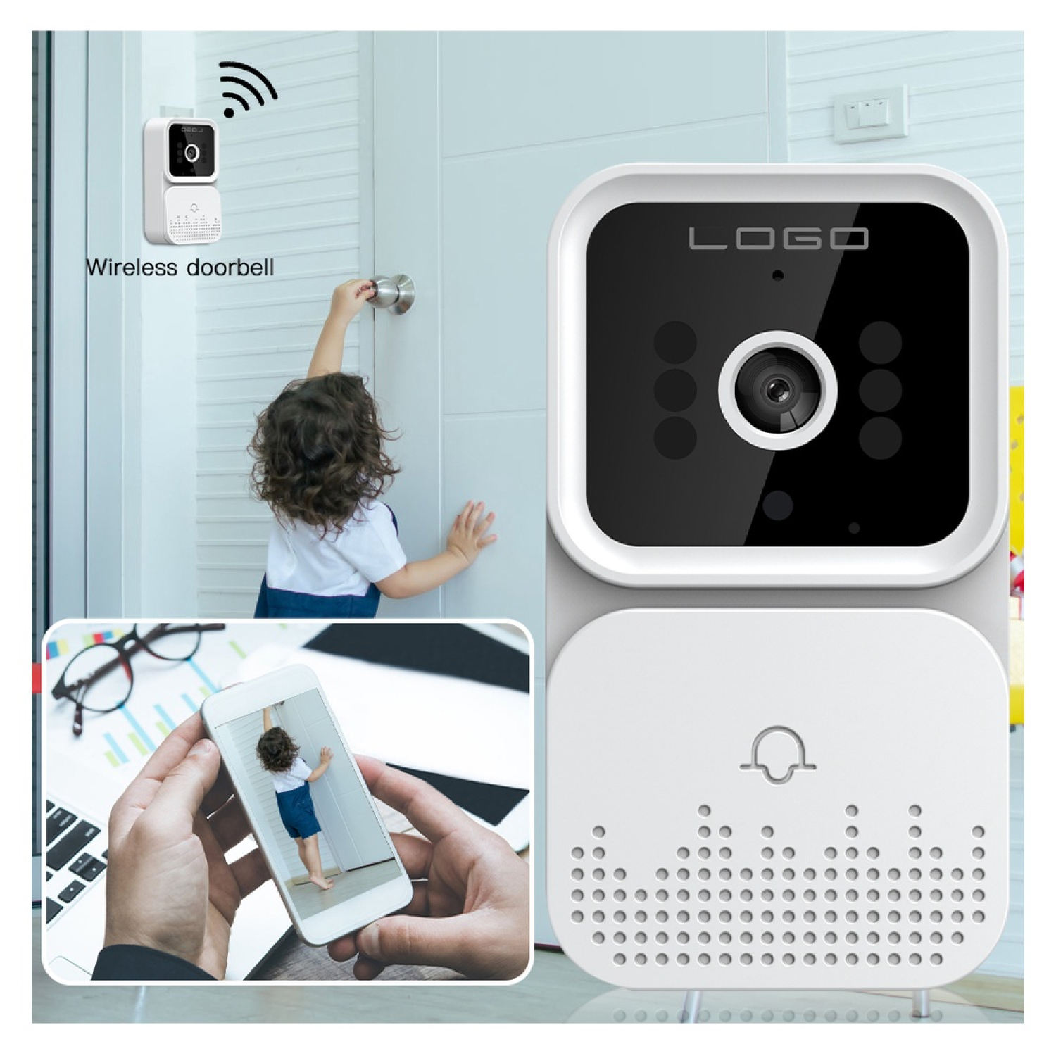 Camera chuông cửa wifi không dây 1080p full hd, chuông cửa không dây thông minh, cảm biến báo khách kiêm camera wifi 2in1 m6 hỗ trợ tầm nhìn ban đêm, theo dõi hình ảnh trên app, đàm thoại 2 chiều, cảm biến hồng ngoại, liên lạc từ xa