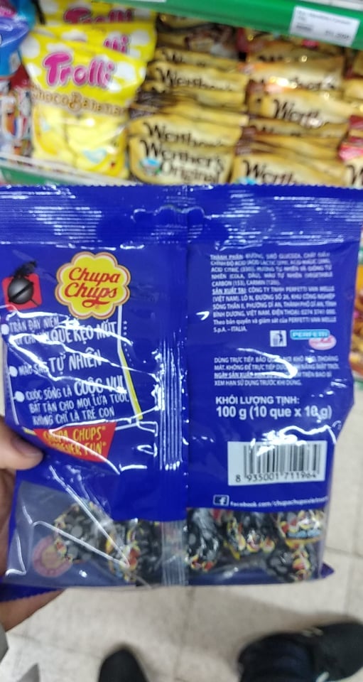 Kẹo mút tô màu lưỡi Chupachups 100g
