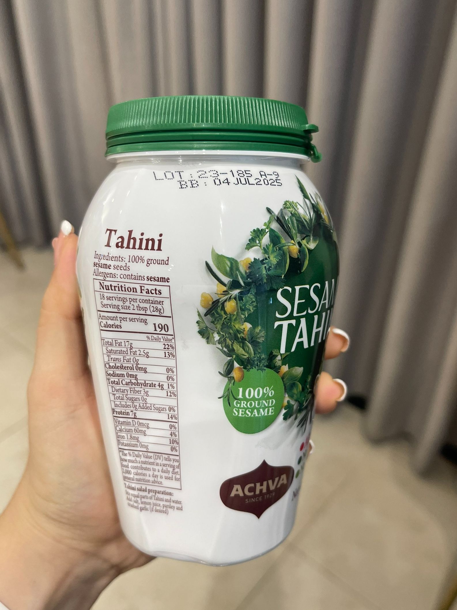 Tahini Sesame Organic (500g) from Israel