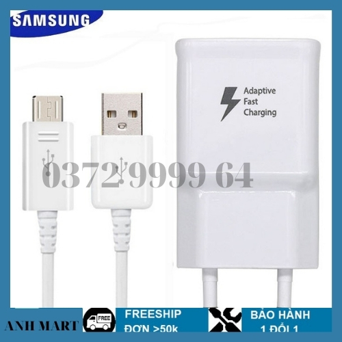 Combo bộ cục củ sạc và dây cáp sạc nhanh samsung cổng micro usb zin tương thích các dòng s7/a6/a7/a10/j3/j4/j5/j6/j7