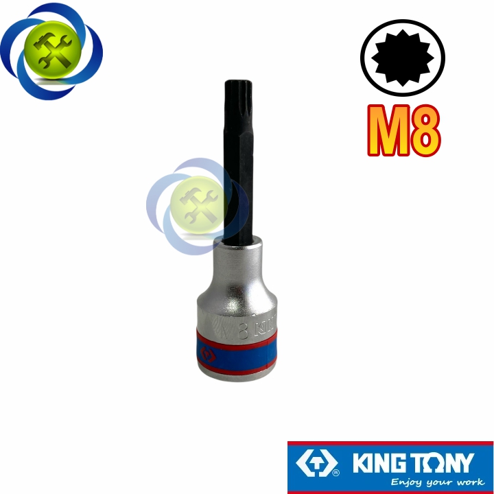 Đầu tuýp hình sao 12 cạnh m8 kingtony 403608 dài 80mm loại 1/2