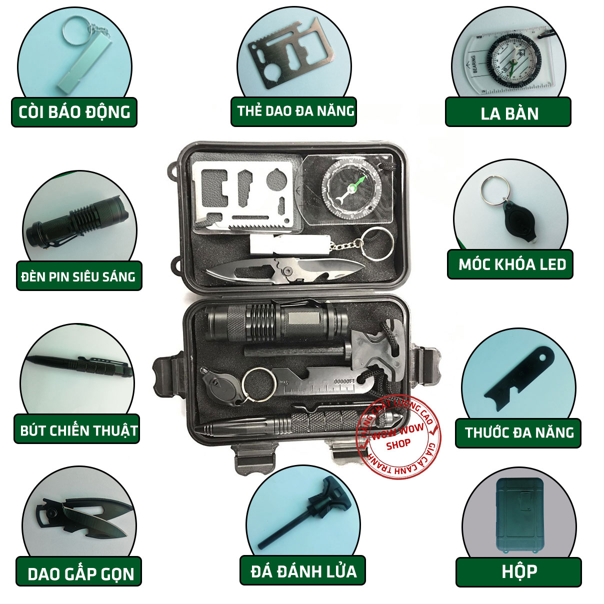 Bộ Dụng Cụ Sinh Tồn 09 Món