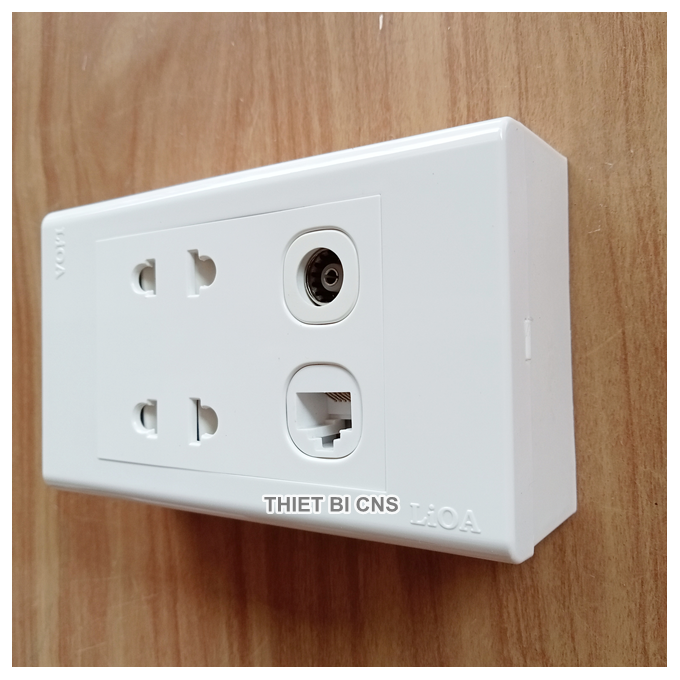 Combo công tắc - ổ cắm, ổ mạng lan, ổ tv lioa se18 - loại hạt tròn chính hãng