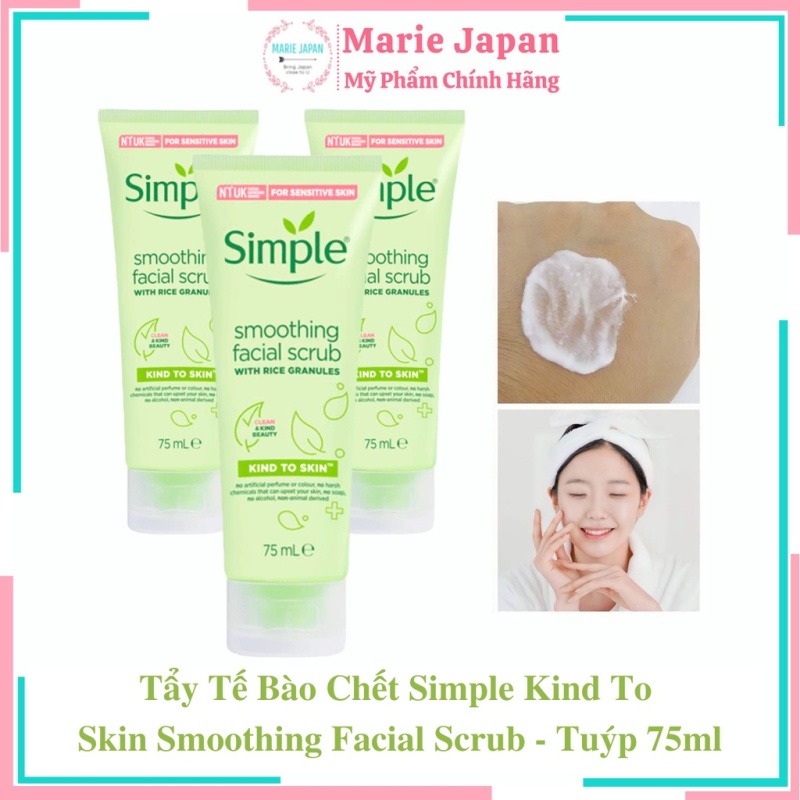 Tẩy Tế Bào Chết Simple Kind To Skin Smoothing Facial Scrub - Tuýp 75ml