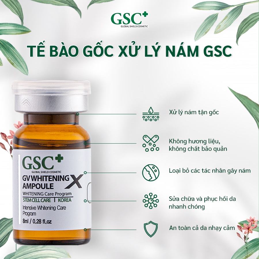 Tế bào gốc GSC+ hỗ trợ nám, trắng da