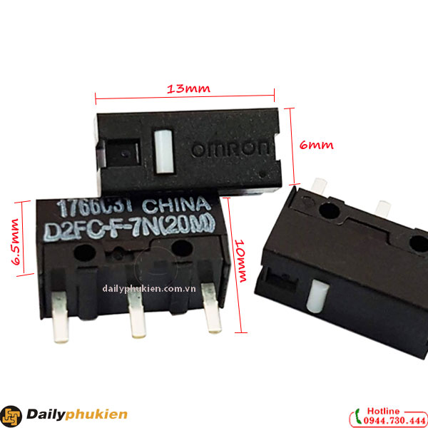 Túi 5 Nút Click Chuột OMRON 20M, nút bấm chuột omron