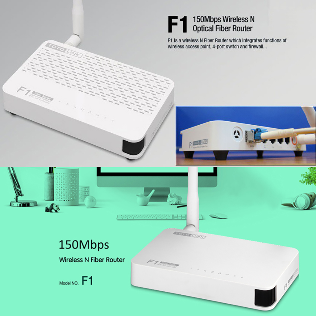 Bộ phát sóng wifi 1 râu Totolink F1 150Mbps có cổng quang trực tiếp - Hàng chính hãng