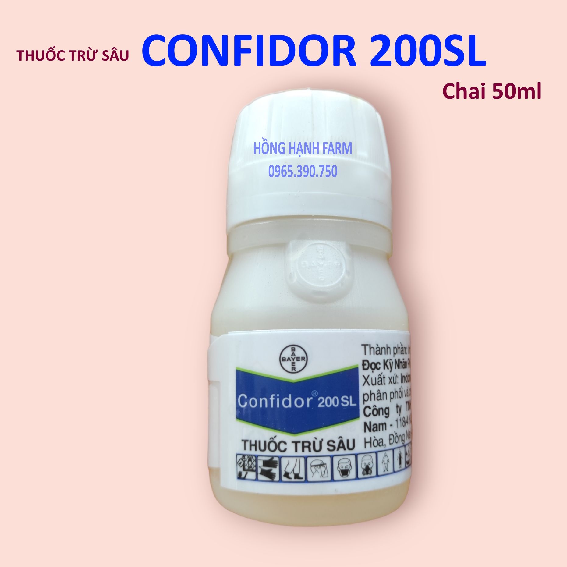 Thuốc trừ sâu CONFIDOR 200SL - Diệt trừ sâu, bọ trĩ, rầy nâu, rệp sáp trên hoa hồng, cây cảnh & các loại cây trồng