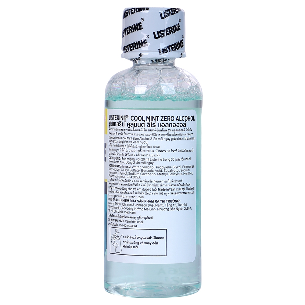 Nước súc miệng Listerine Coolmint Zero Alcohol 100ml