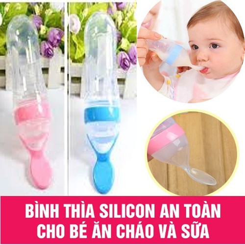 Bình thìa ăn dặm silicon cho bé