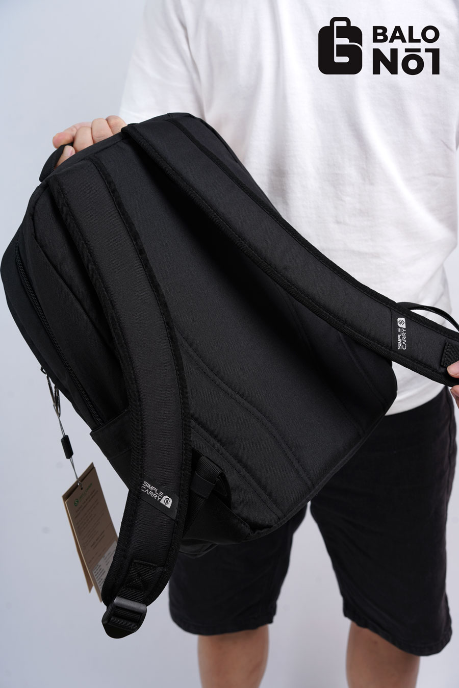 [HCM][Tặng Vớ] Balo Thời Trang Cao Cấp Simple Carry ISSAC 6 Black