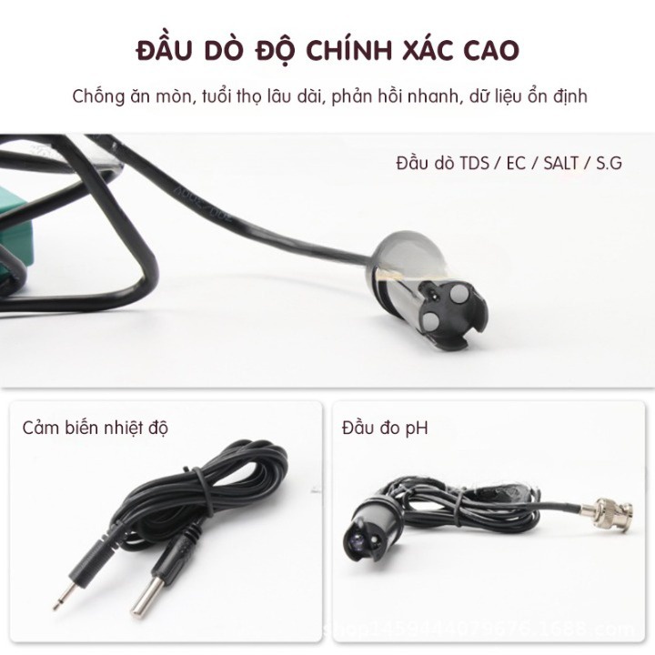 Máy Kiểm Tra Chất Lượng Nước 6 Trong 1 (TDS/EC/SAL/S.G/TEMP/PH)