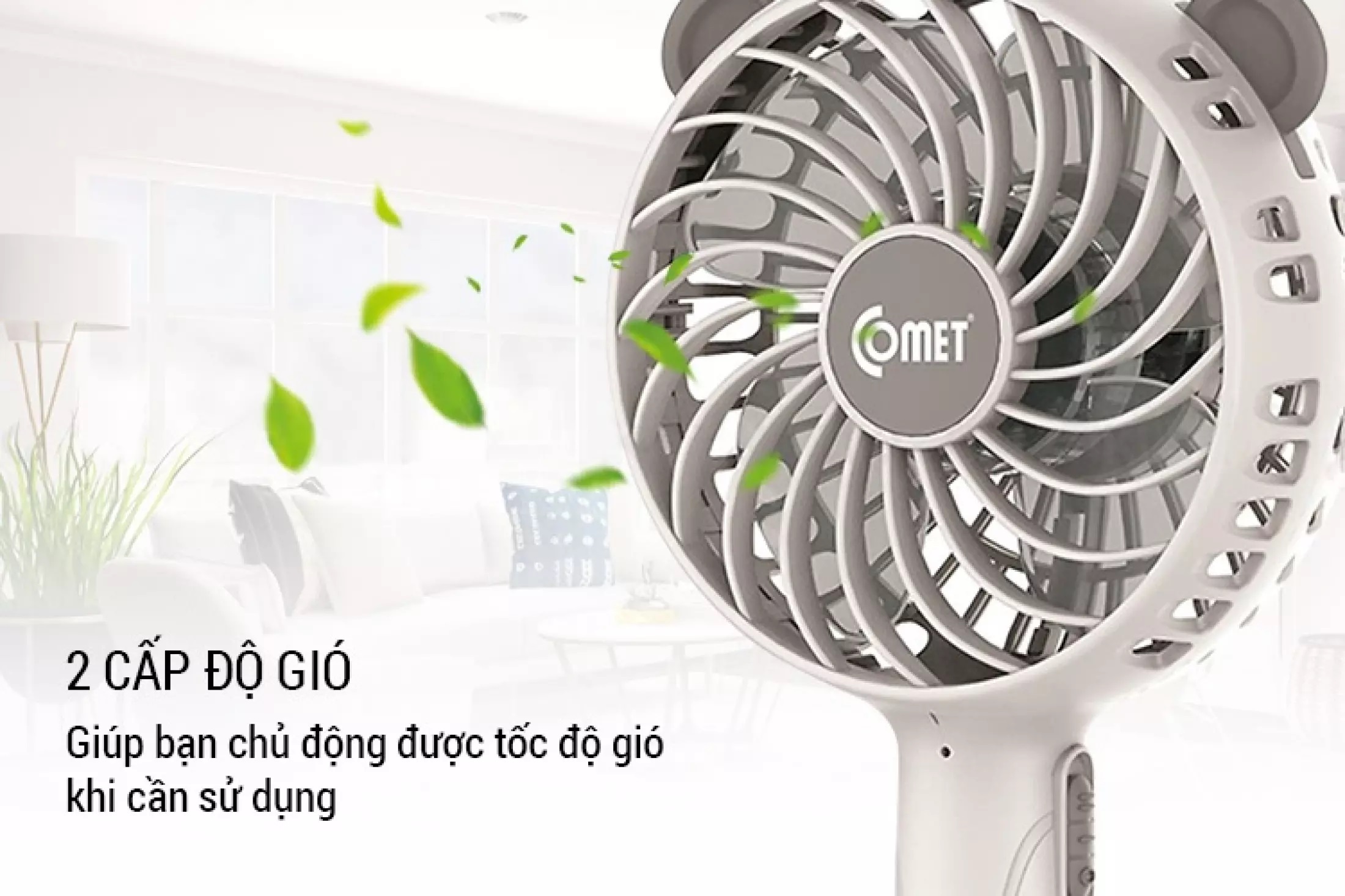 Quạt Sạc Cầm Tay Comet CRF0804