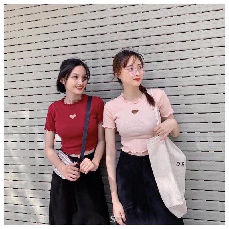 [HCM]Áo croptop khoét tim