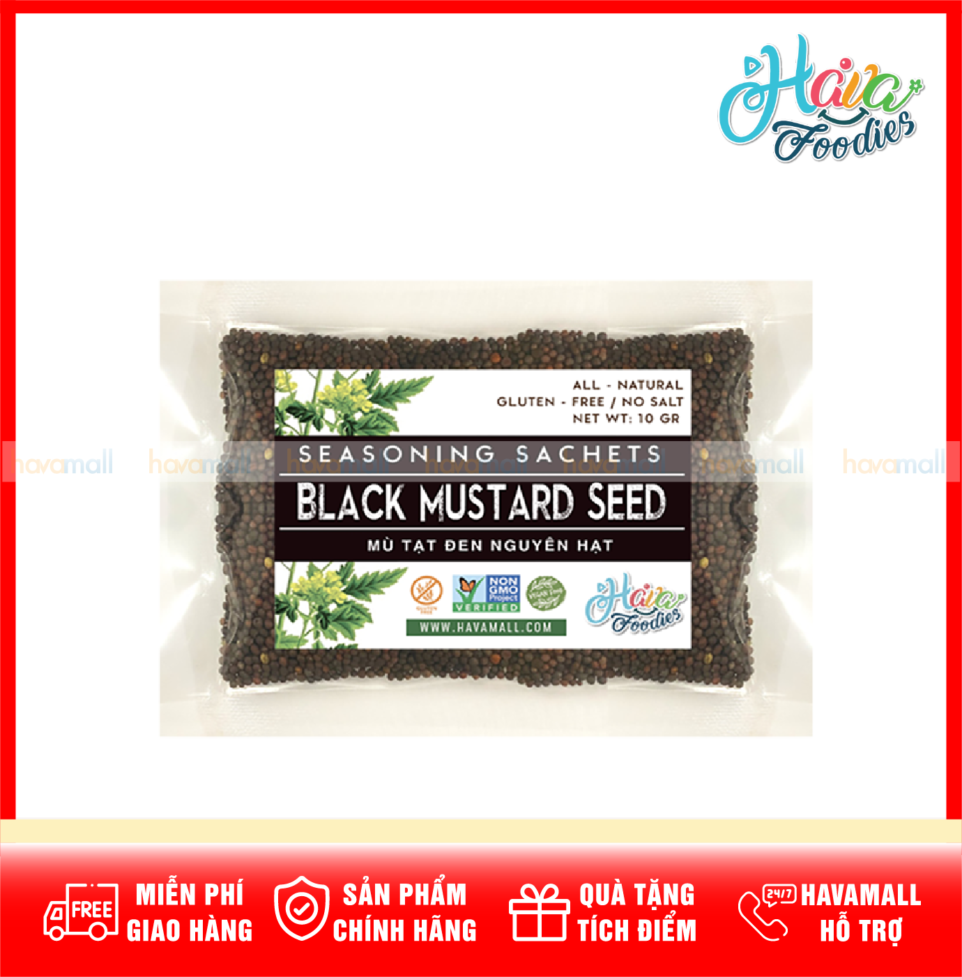 Hạt Mù Tạt Đen Thương Hiệu Hava Foodies – Black Mustard Seed