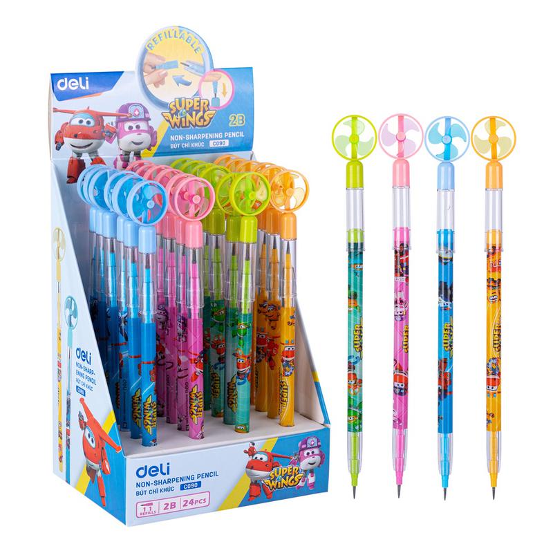 Bút chì khúc 2b super wings deli cc090 – kèm quạt
