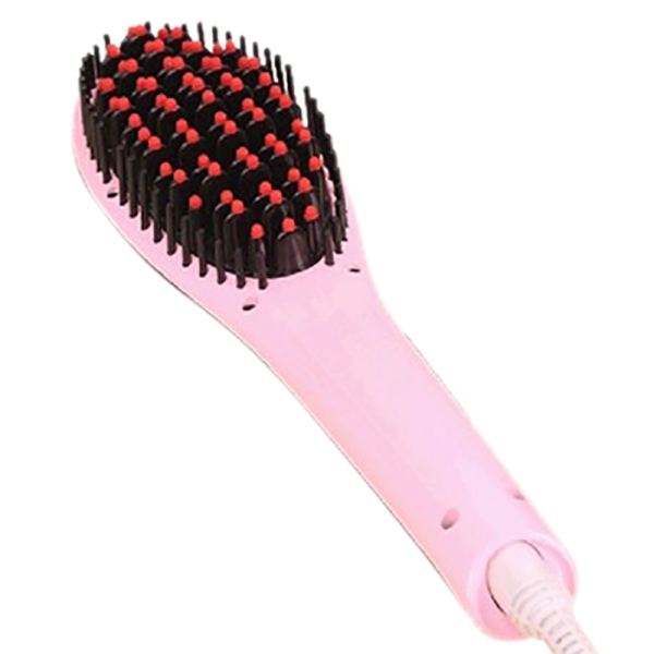 Women Electric Hair Straightener Brush LCD Display Iron Brush Hair Massager Tool EU Plug cao cấp